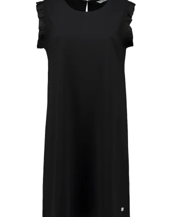 Rochie scurta cu maneci cu volane, Negru
