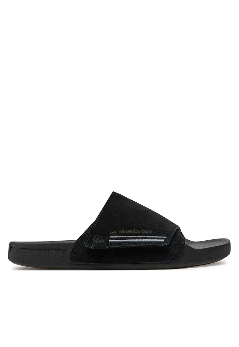 Slapi barbati,  piele naturala, negru