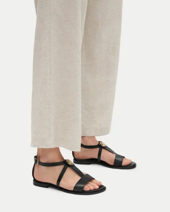 Sandale dama,  piele naturala, negru,