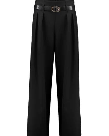 Pantaloni eleganti cu curea, Negru