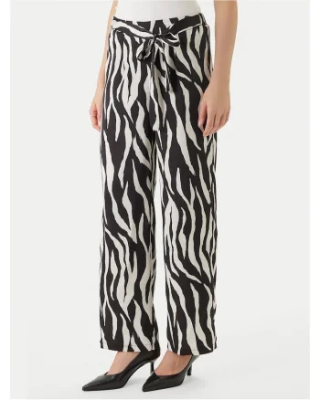 Pantaloni dama,  poliester, alb/negru - 659875, Alb/Negru