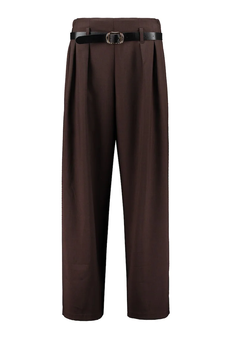 Pantaloni eleganti cu curea, Maro cognac
