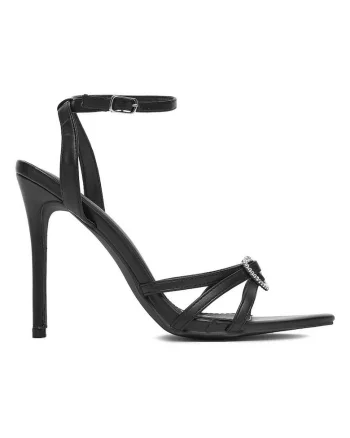 Sandale dama,  negru sintetic