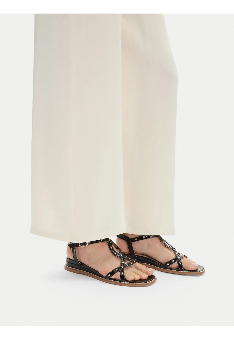 Sandale dama,  piele naturala, negru,