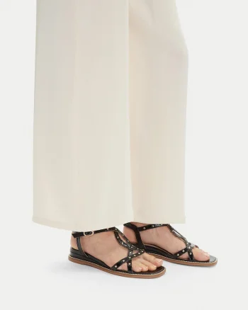 Sandale dama,  piele naturala, negru,