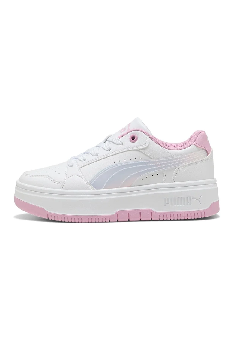 Pantofi sport Rebound 2.0 flatform de piele, Alb/Roz pastel