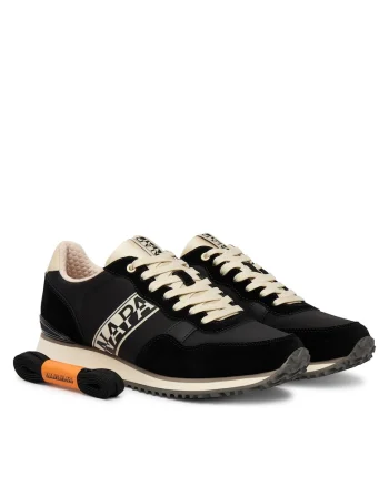 Tenisi barbati,  piele naturala, negru, textil