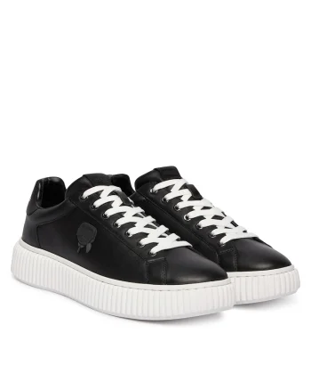 Tenisi barbati,  piele naturala, negru, design minimalist