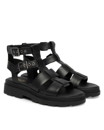 Sandale dama,  piele naturala, negru,