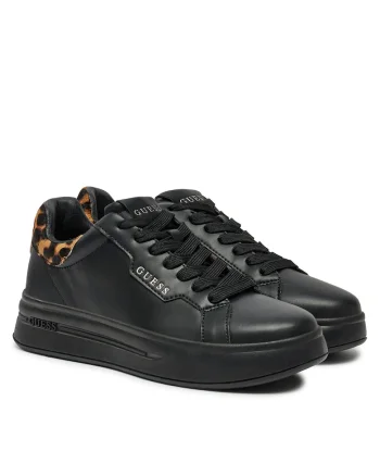 Tenisi dama,  piele ecologica, negru, varf rotund,
