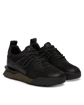 Tenisi barbati,  , piele naturala, negru