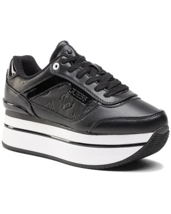 Tenisi dama,  piele ecologica, negru, platforma,