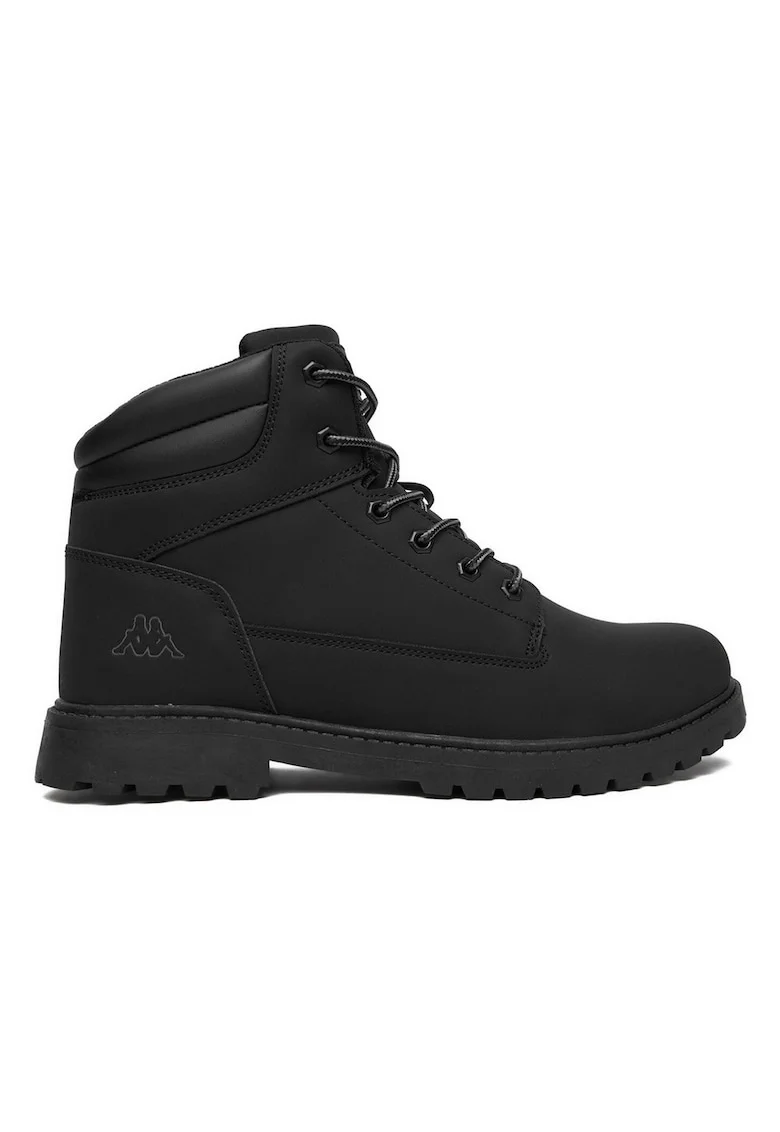 Ghete barbati,  material sintetic, negru, talpa solida,