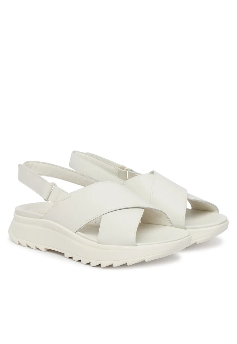Sandale dama,  piele naturala, alb,