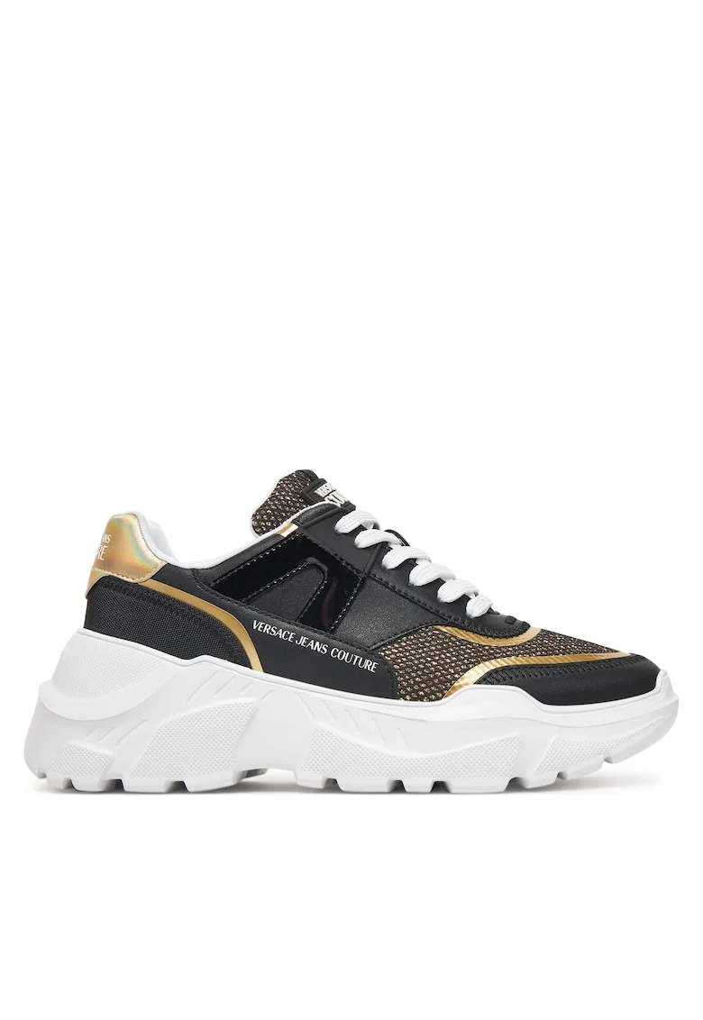 Tenisi dama,  piele naturala, negru, talpa groasa,