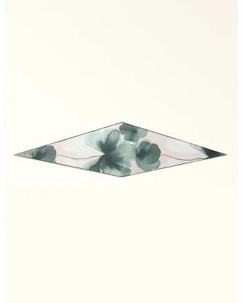 Esarfa din matase cu model floral Diamante, Verde padure