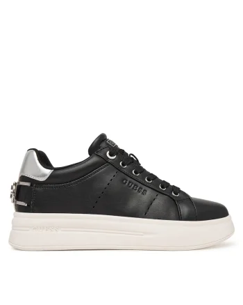 Tenisi dama,  piele ecologica, negru, platforma,