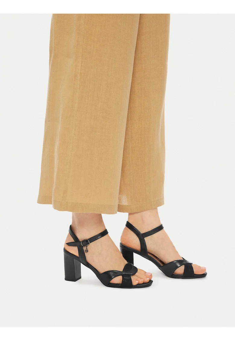 Sandale dama,  piele naturala, clasic, negru,