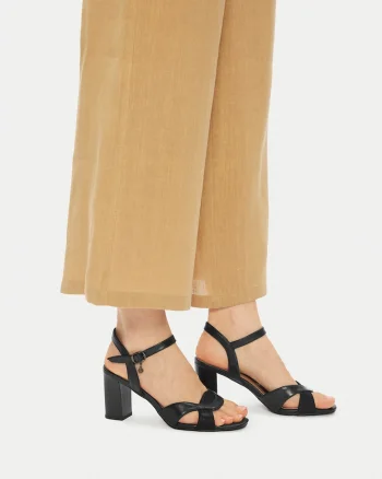 Sandale dama,  piele naturala, clasic, negru,