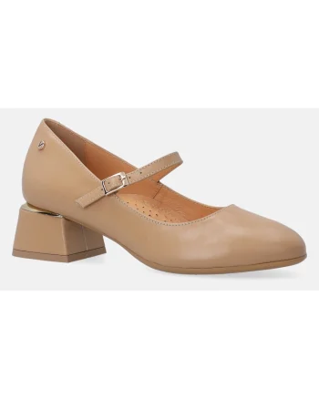 Pantofi de piele Mary Jane cu toc masiv