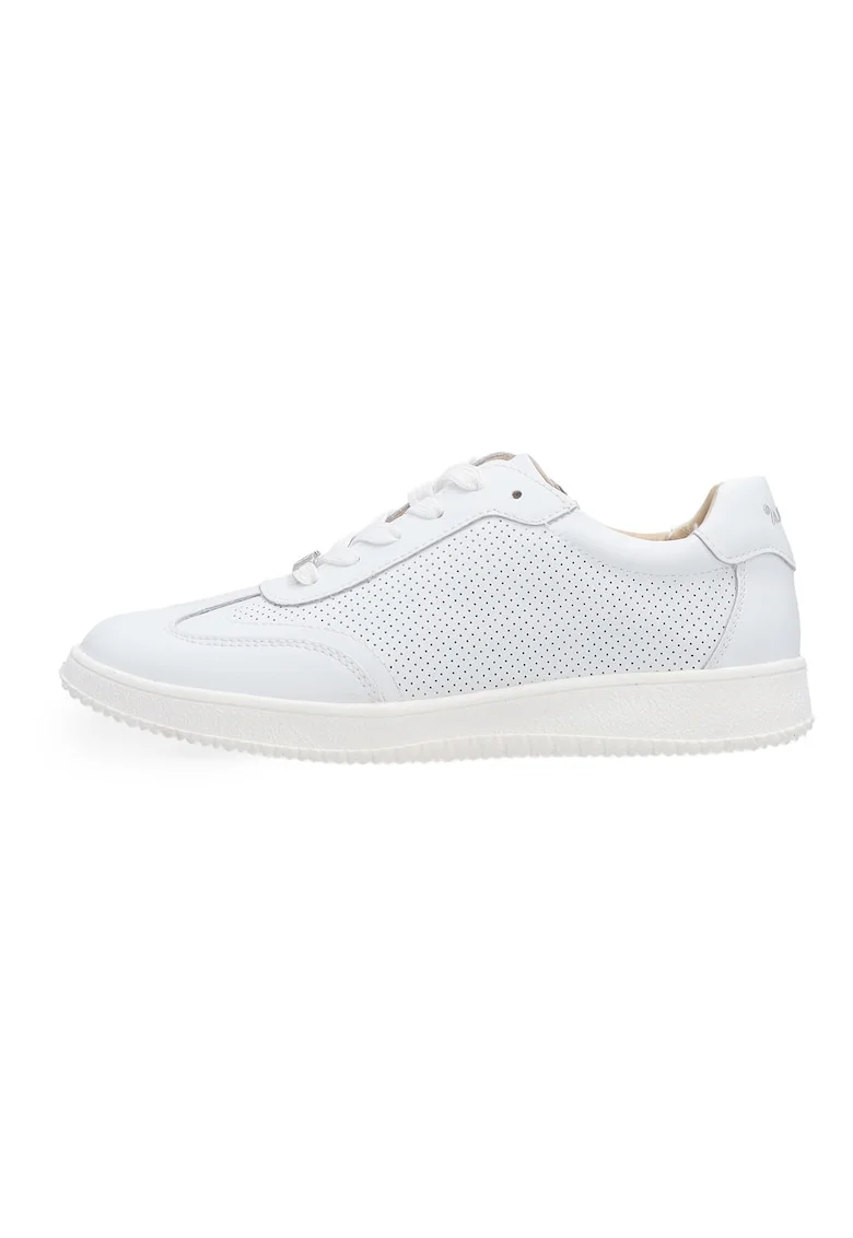 Pantofi sport de piele cu model ajurat si profil jos