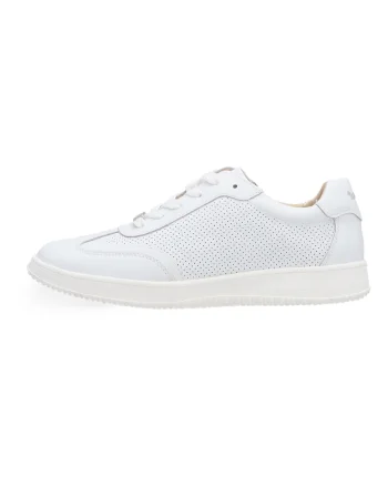 Pantofi sport de piele cu model ajurat si profil jos