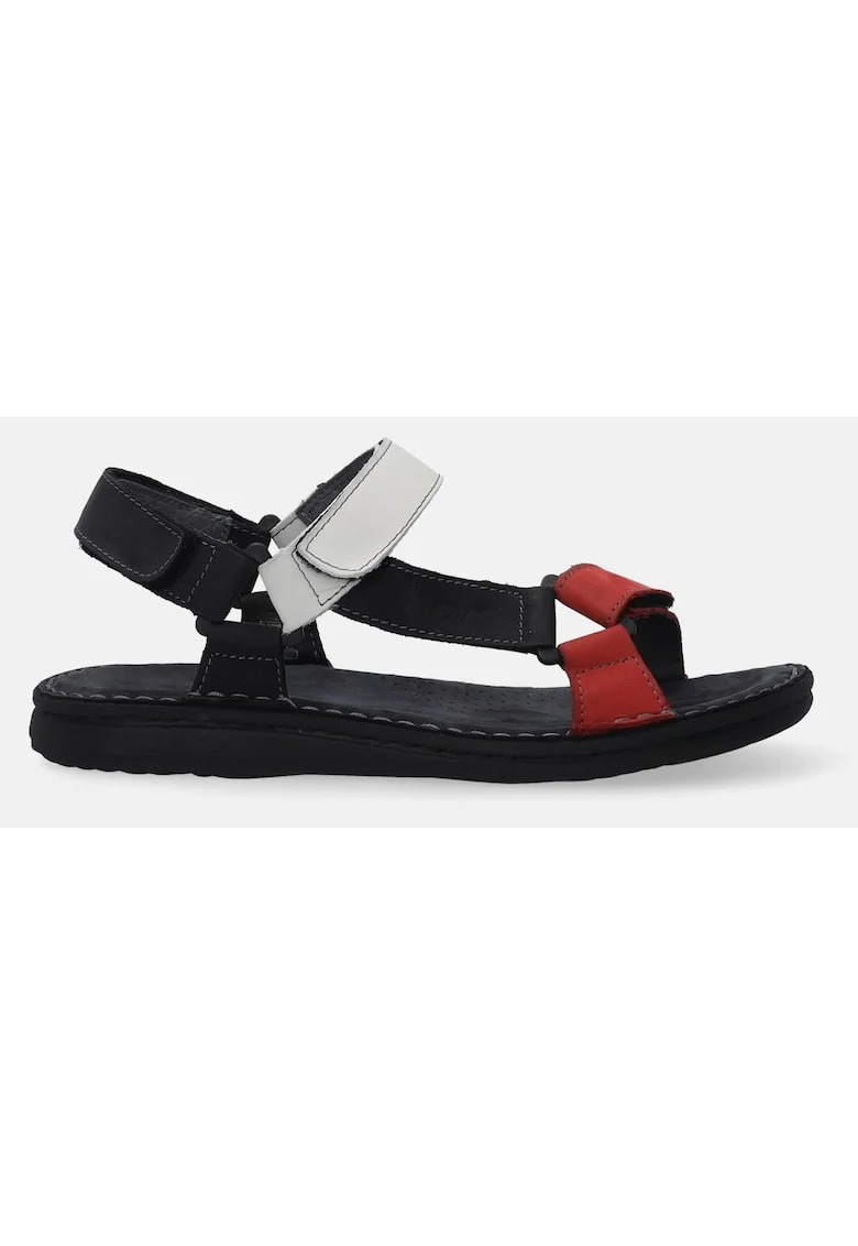 Sandale din piele nabuc, cu inchidere cu velcro