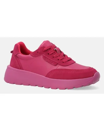 Pantofi sport din piele cu platforma si sireturi