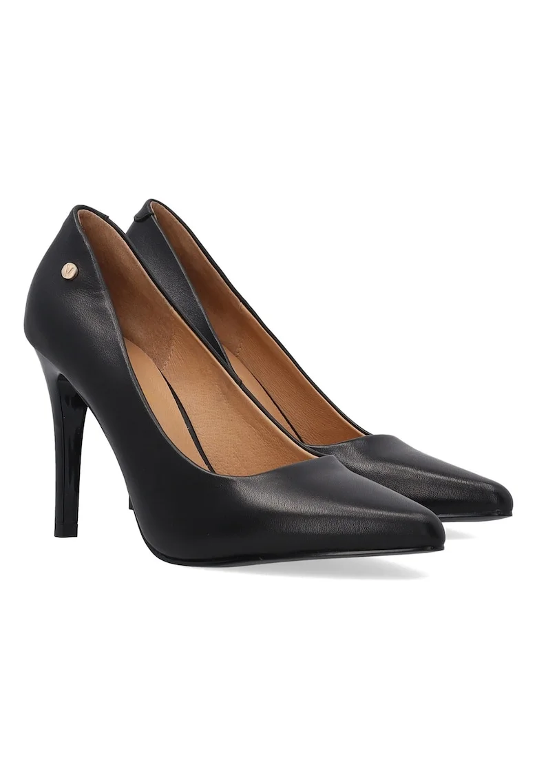 Pantofi stiletto uni din piele