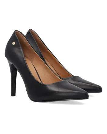 Pantofi stiletto uni din piele