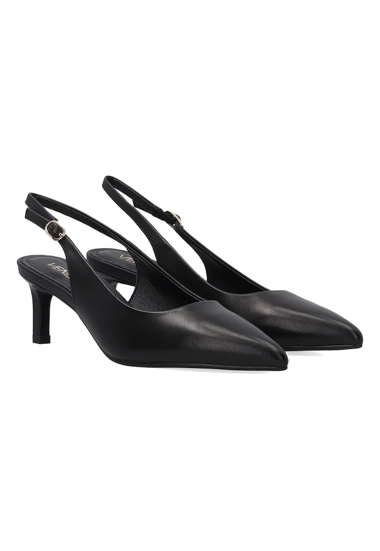 Pantofi slingback din piele cu catarama