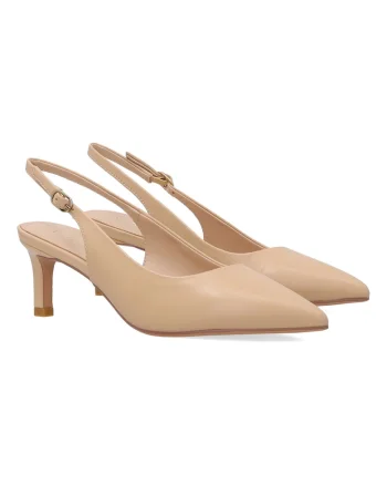 Pantofi slingback din piele cu varf ascutit
