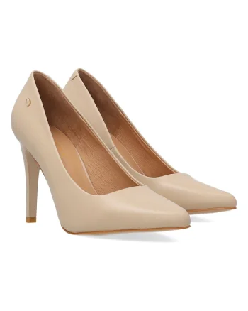 Pantofi stiletto din piele naturala uni