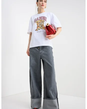 Tricou lejer cu logo, Alb