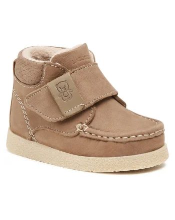 Ghete baieti,  piele naturala, velcro, maro, Maro