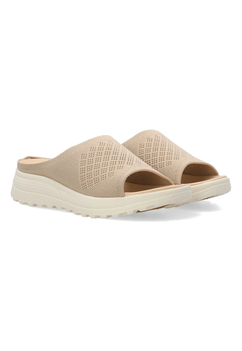 Sandale wedge din material textil