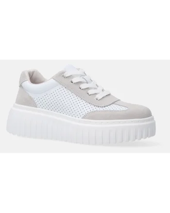 Pantofi Sport din piele cu talpa inalta cu aspect ridat