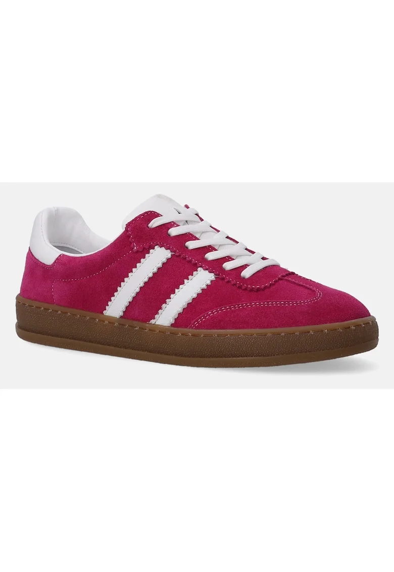Pantofi sport din piele intoarsa cu talpa plata si sireturi