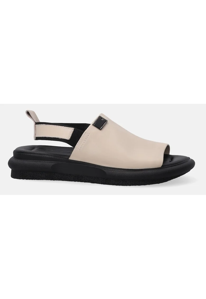 Sandale slingback din piele cu bareta elastica
