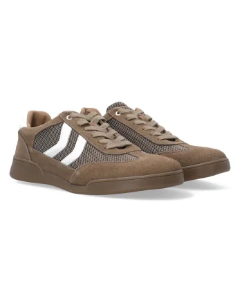 Pantofi sport din piele intoarsa cu insertii din material textil