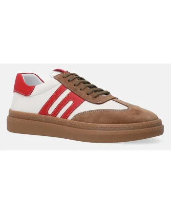 Pantofi sport de piele cu garnituri de piele intoarsa uni
