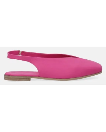Balerini din piele uni cu bareta slingback