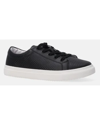 Pantofi sport din piele cu perforatii si brant din piele