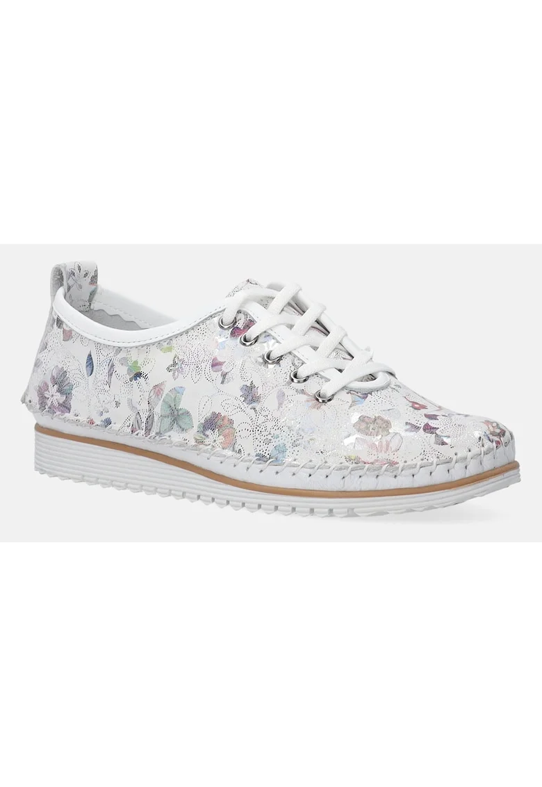 Pantofi sport din piele nubuc cu imprimeu floral
