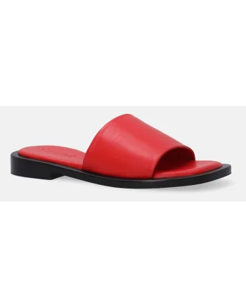Papuci din piele naturala cu talpa joasa