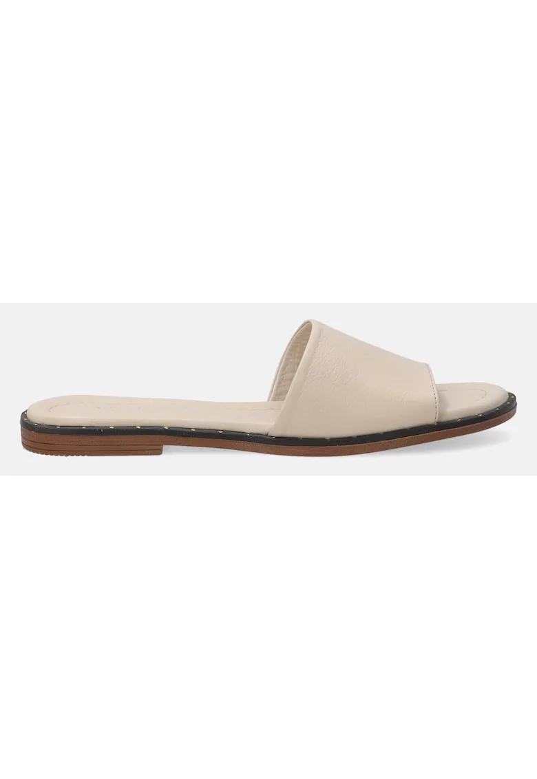 Papuci basic din piele uni