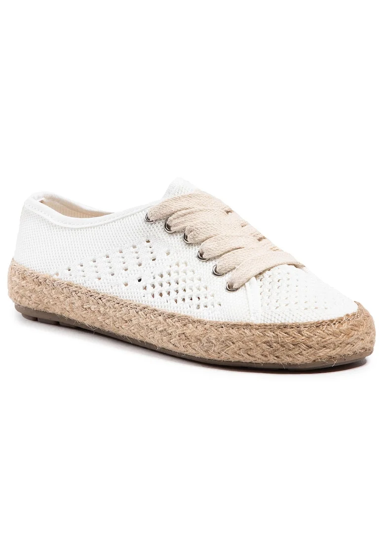 Espadrile femeie,  material textil, alb,