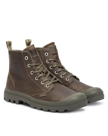Bocanci unisex,  piele naturala, verde,
