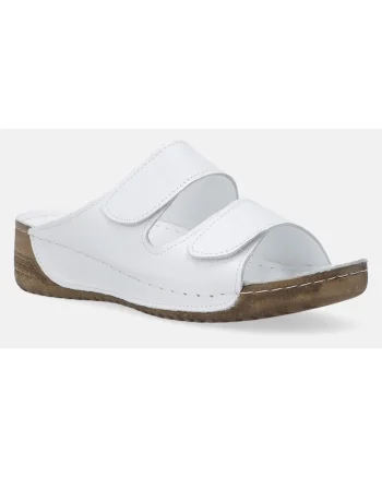 Papuci din piele cu inchidere cu velcro