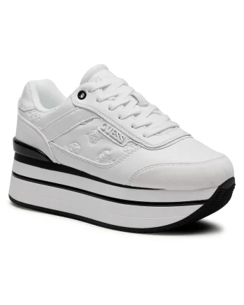 Tenisi dama,  piele ecologica, alb, platforma,